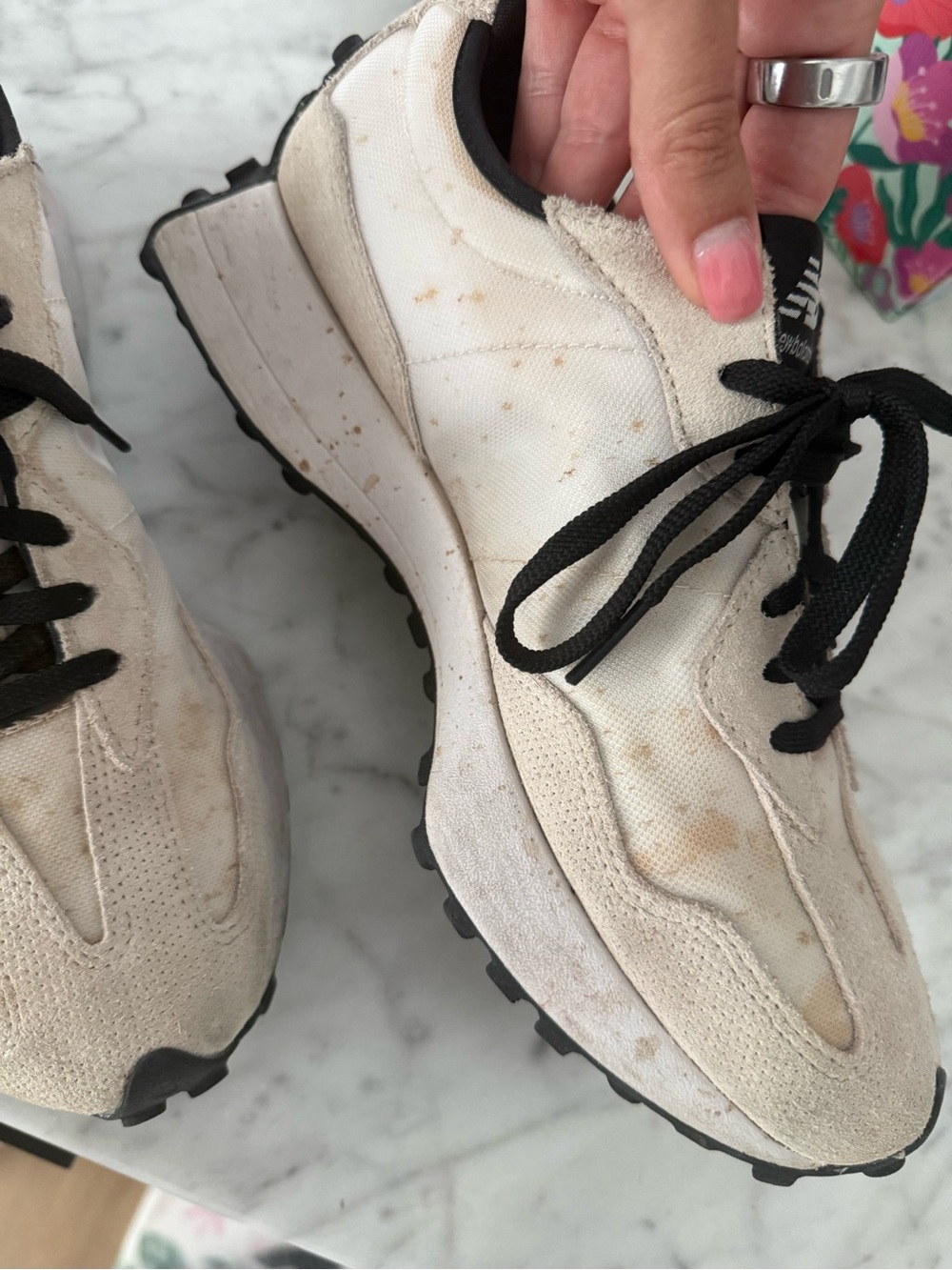 New Balance Women’s 327 Logo Low-Top Sneakers in Beige Leopard (9) - Picture 12 of 15